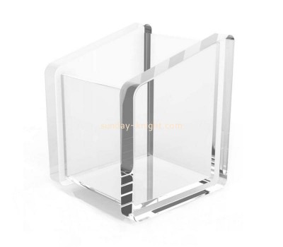 Custom crystal clear acrylic pencil holder cup, lucite makeup brush organizers, pen holders cups for desk DBK-1230