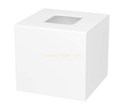 Custom white acrylic perspex tissue box cover, facial tissue holder, napkin dispenser for home office restaurant DBK-1231