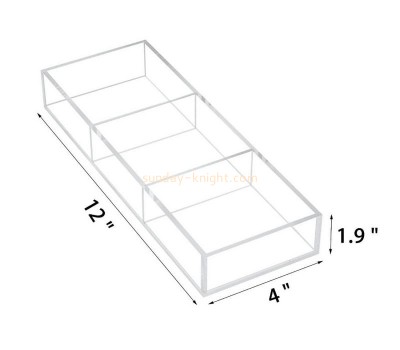Custom acrylic organizer lucite storage tray plexiglass divider box DBK-1240