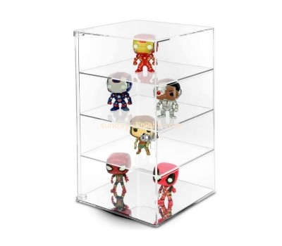 Customize acrylic showcase lucite display case for collectibles with 3 removable shelves & mirrored bottom DBK-1248