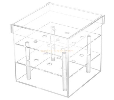 Customize acrylic flower box clear perspex rose pots stand lucite square vase DBK-1249