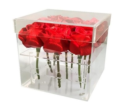 Customize acrylic flower box pot lucite wedding flower holder perspex multifunction rose organizer DBK-1254