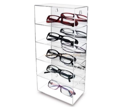 Custom acrylic 5 shelves sunglasses collection case perspex display box lucite eyeglasses organizer DBK-1265