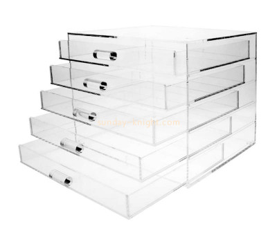 Custom acrylic 5 drawer makeup organizer lucite cosmetic storage box perspex jewelry display case DBK-1294