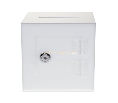 Custom acrylic cube charity box plexiglass donation box perspex election box DBK-1308