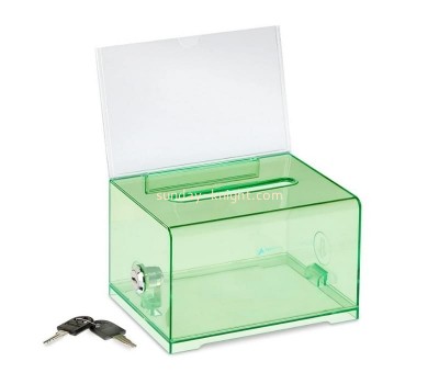 Custom acrylic donation box plexiglass ballot box with lock DBK-1313
