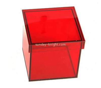 Custom plexiglass colorful wedding gift box red acrylic storage box DBK-1317