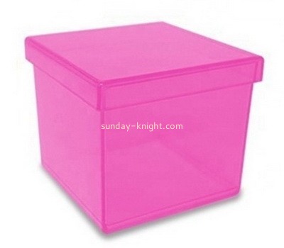 Custom perspex colorful wedding gift box pink acrylic box DBK-1316