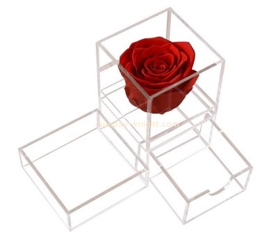 Customize clear crystal flower box plexiglass rose box DBK-1325