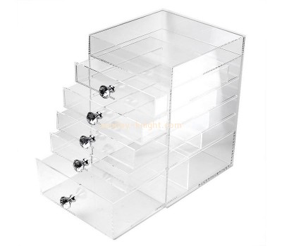 Customize clear crystal cosmetic drawer lucite makeup organizer plexiglass storage box DBK-1326