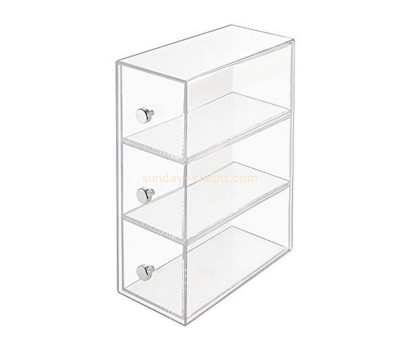 Customize clear crystal jewellery box lucite make up drawer perspex cosmetic organizers DBK-1328
