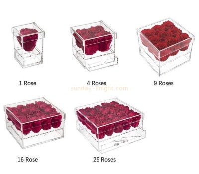 Customize lucite roses boxes plexiglass flowers boxes DBK-1331