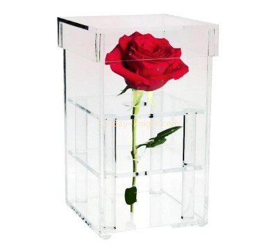 Customize lucite rose box plexiglass flower box DBK-1334