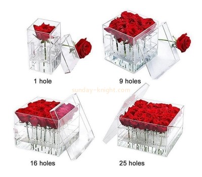 Customize plexiglass flowers boxes perspex roses boxes DBK-1333