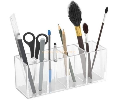 Customize acrylic pen holder 4 compartments lucite pencil organizer cup for counter top desk accessory storage DBK-1362