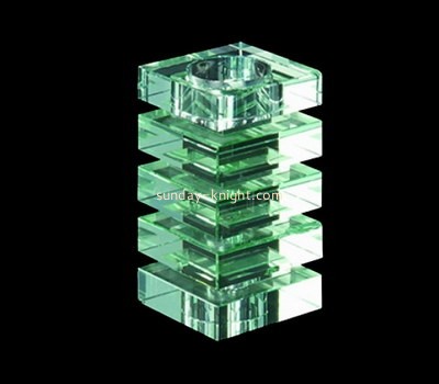 Acrylic supplier customize plexiglass candle holder block ODK-1016