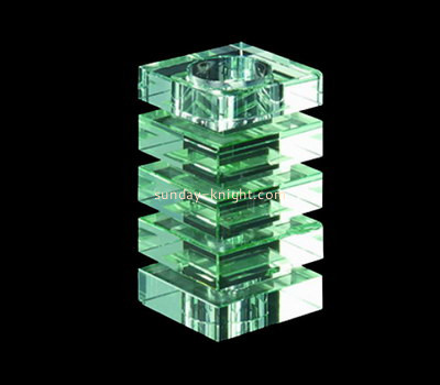 Acrylic supplier customize plexiglass candle holder block ODK-1016