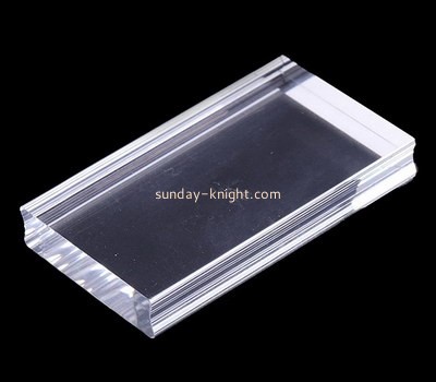 Perspex supplier customize acrylic handmade stamp block with finger groove ODK-1112