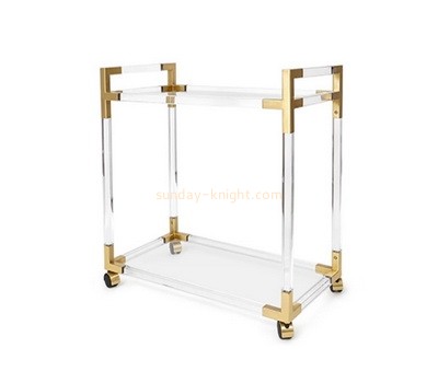 Plexiglass manufacturer customize acrylic side table with rolling caster AFK-316