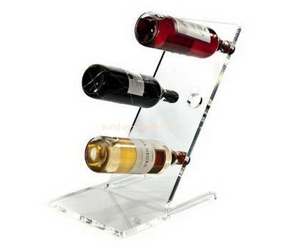 Perspex manufacturer custom acrylic wine bottle display rack WDK-212