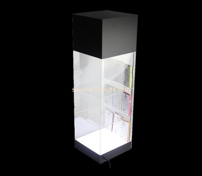 Custom plexiglass lighted corner curio cabinet EDK-022