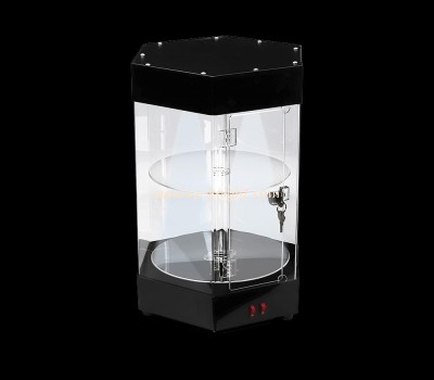 Custom acrylic black lighted curio cabinet EDK-032
