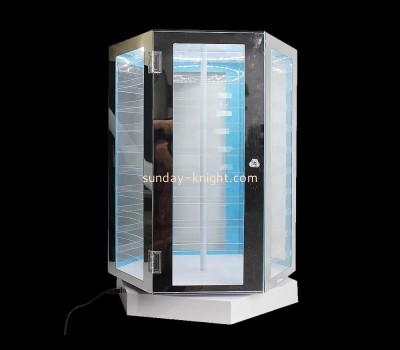 Custom acrylic rotating led display cabinet EDK-043