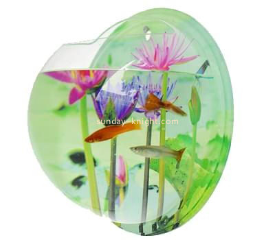 OEM custom wall hanging acrylic fish bowl perspex plant pot FTK-026