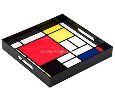 OEM supplier customized acrylic decorative tray photo serving tray STK-116