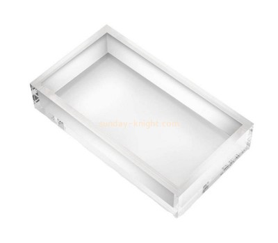 OEM supplier customized acrylic bathroom hand towel tray paper guest towel holder STK-124