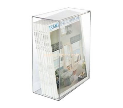 OEM supplier customized acrylic journal rack wall-mounted magazine display rack plexiglass data rack bookshelf BHK-834