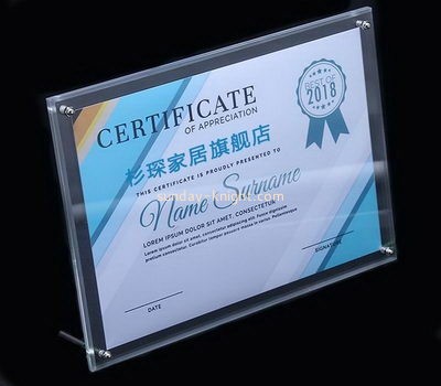 OEM supplier customized countertop certificate frame lucite certificate frame APK-043