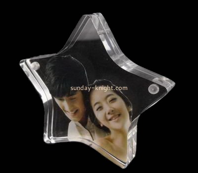 Clear acrylic five pointed star shaped photo frame APK-020