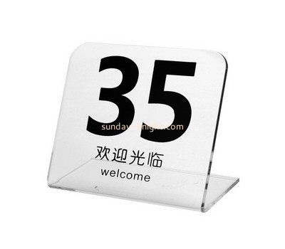 Clear lucite table number sign HCK-013