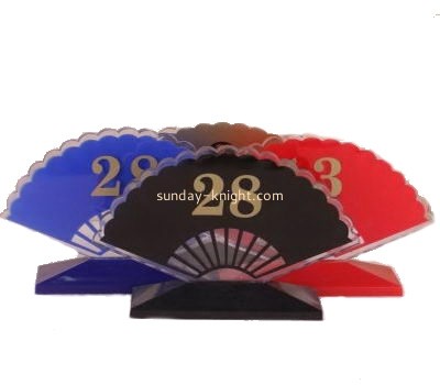 Top quality fan shape acrylic table number sign HCK-024