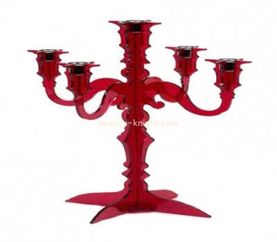 Red acrylic candle holders with five holders HCK-011