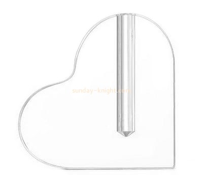 Acrylic company custom clear acrylic heart shaped vase HCK-107