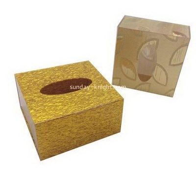 Plexiglass manufacturer custom square tissue box HCK-114
