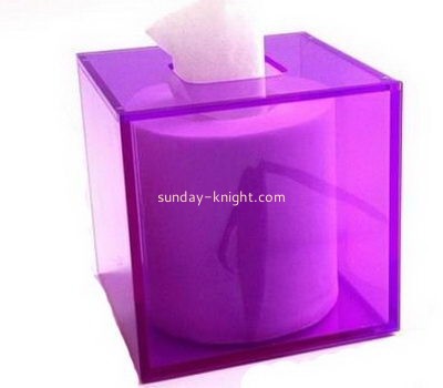 China acrylic manufacturer custom lucite square tissue box HCK-149