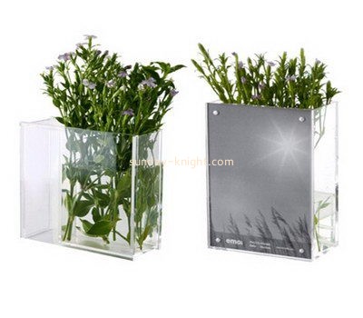 Clear square acrylic flower vase AHK-019