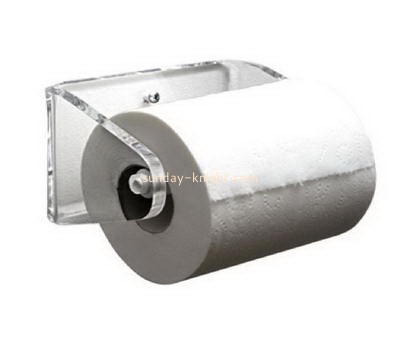 New design clear acrylic wall fastening rolling tissue paper rack AHK-023