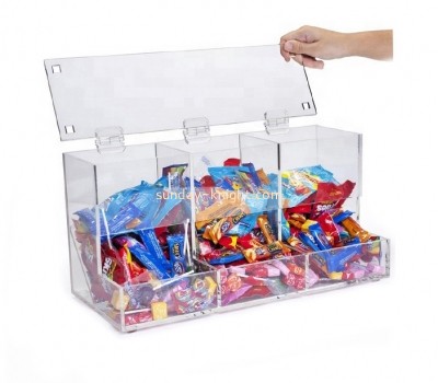 Acrylic candy storage box with two dividers and lids FSK-015