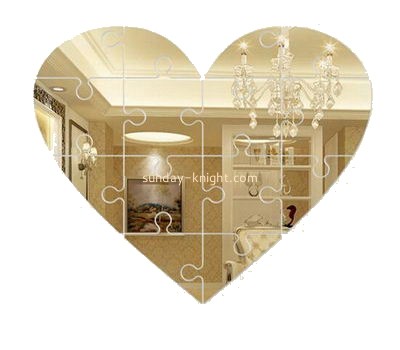 Custom design acrylic wall mounted mirror bathroom floor sticker made in china design decorative wall mirror MAK-033