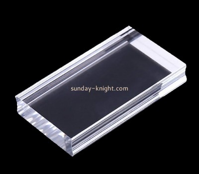 Custom clear acrylic block with finger holder CAK-036