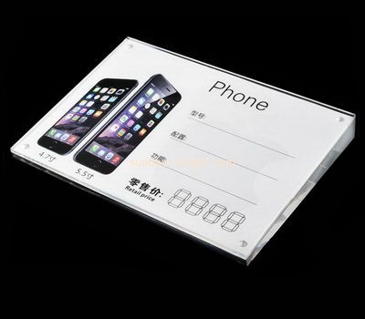 OEM supplier customized acrylic phone retail information sign holder CPK-119