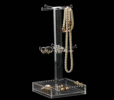 Acrylic jewellery display stand holder with eight hanging hooks JDK-011