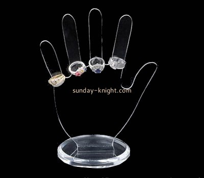 Black hand with five fingers shape acrylic display stand for ring JDK-015
