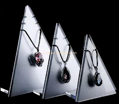 Customized acrylic table top displays white necklace display stand necklace jewelry organizer JDK-148