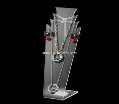Custom design acrylic lucite display necklace display stand wholesale displays for jewelry JDK-181