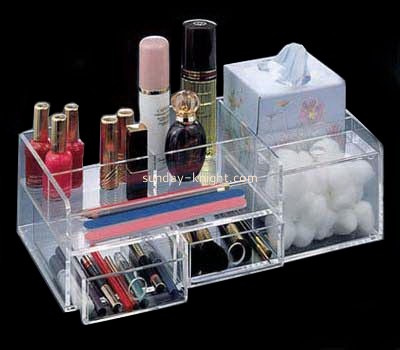Acrylic makeup display box with 4 dividers and 2 drawers MDK-010